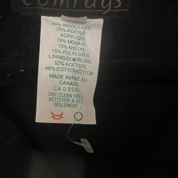 COMRAGS Vintage Wool & Mohair Blend Cardigan Jacket - Made in Canada - Black NWT - Picture 12 of 14